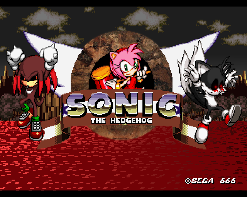 Sally.EXE: The Game (Windows) screenshot: Title screen, showing Amy Rose.