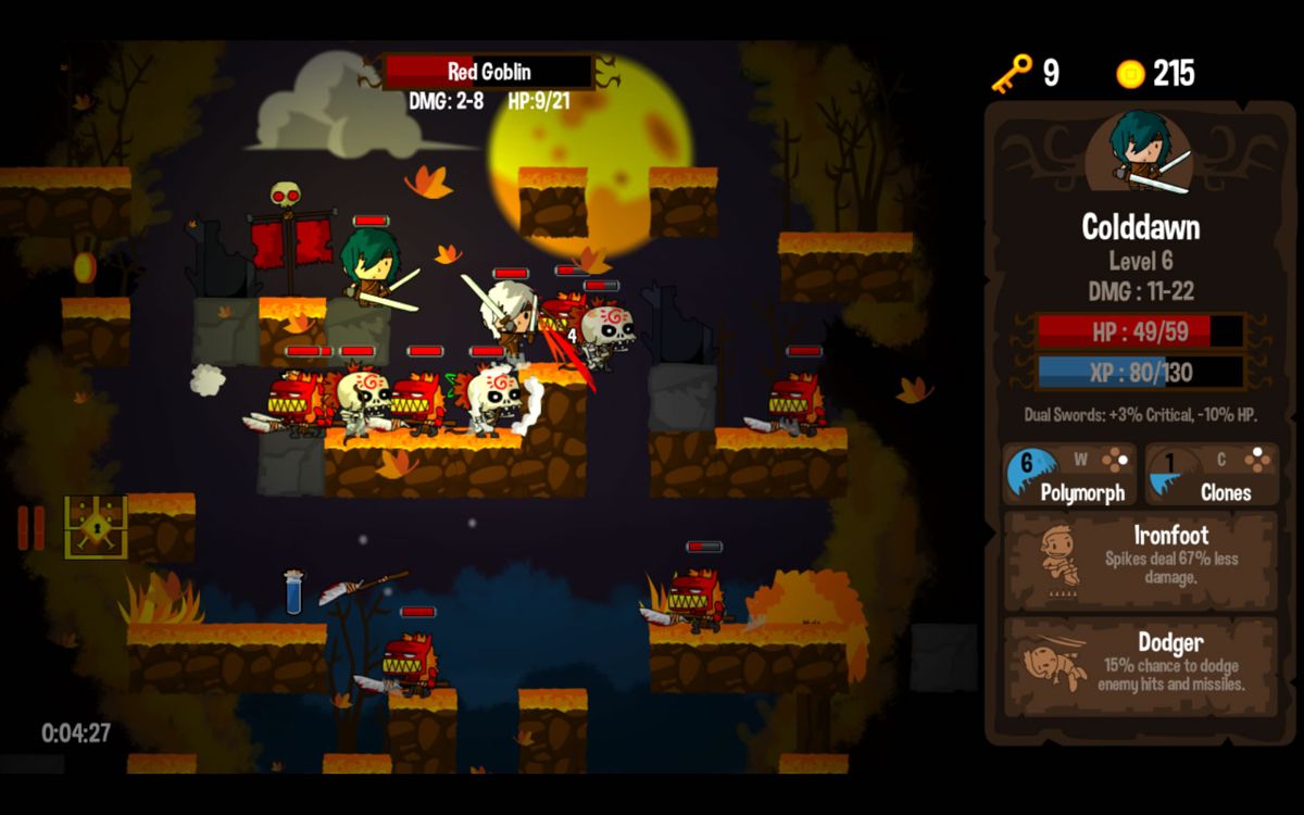 Screenshot of Vertical Drop Heroes HD (Windows, 2014) - MobyGames