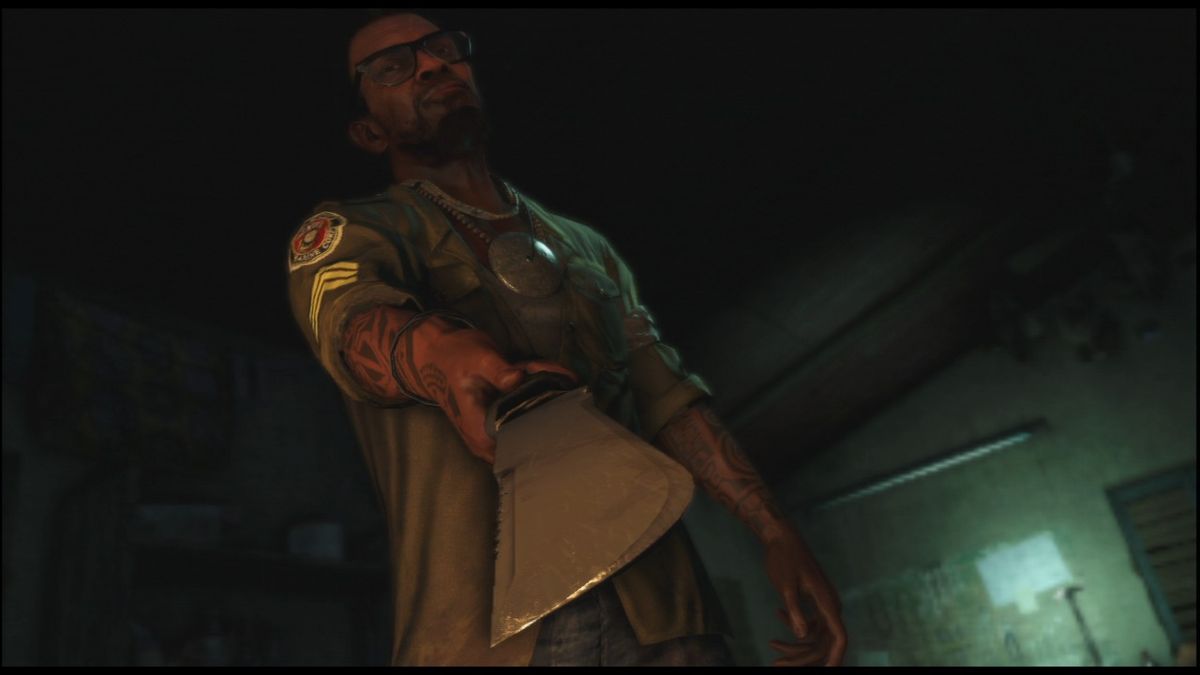 Far Cry 3 (PlayStation 3) screenshot: Just when I was about to thank him for saving my life, he pulls out that blade.