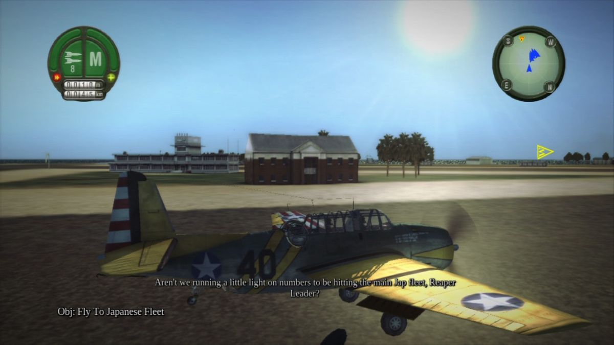 Damage Inc.: Pacific Squadron WWII (PlayStation 3) screenshot: Taking off in a torpedo bomber.