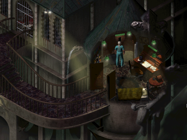 Sanitarium (Windows) screenshot: Room interiors are detailed - but the isometric view makes everything look small...