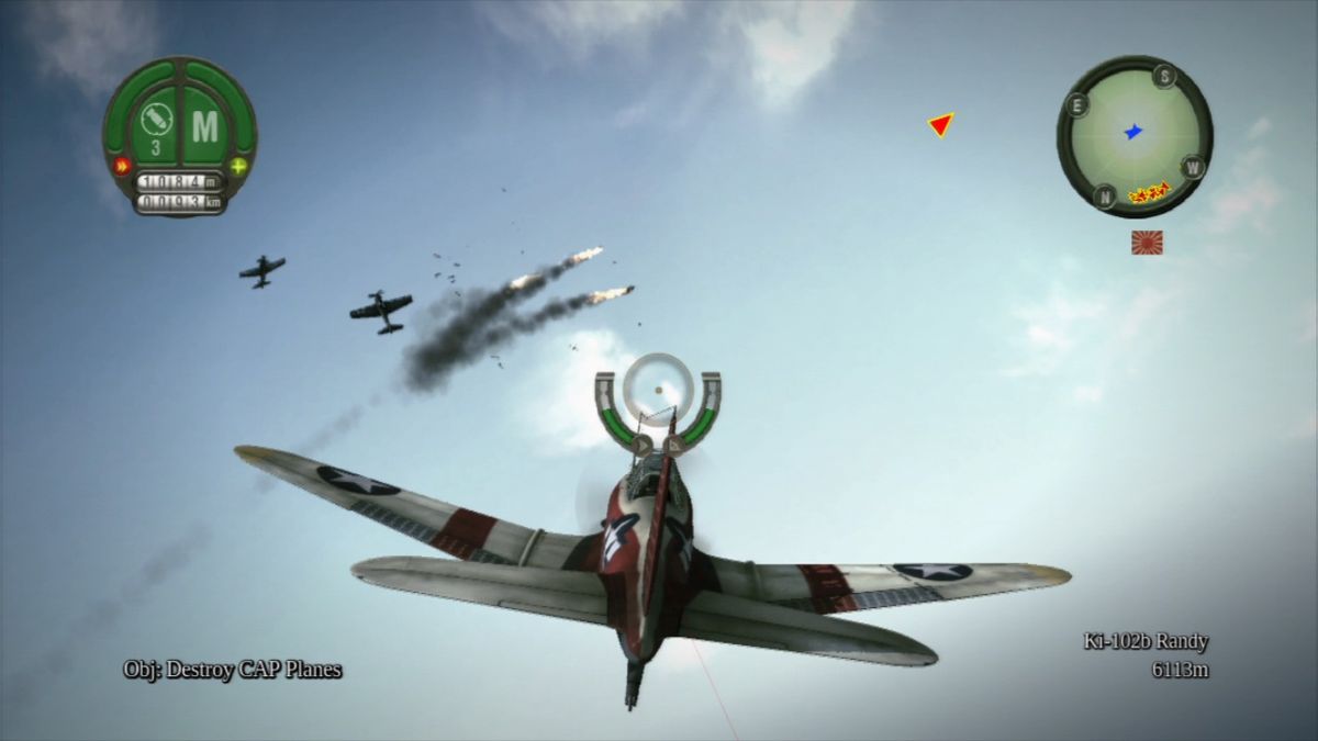 Damage Inc.: Pacific Squadron WWII (PlayStation 3) screenshot: Enemy bogey destroyed.
