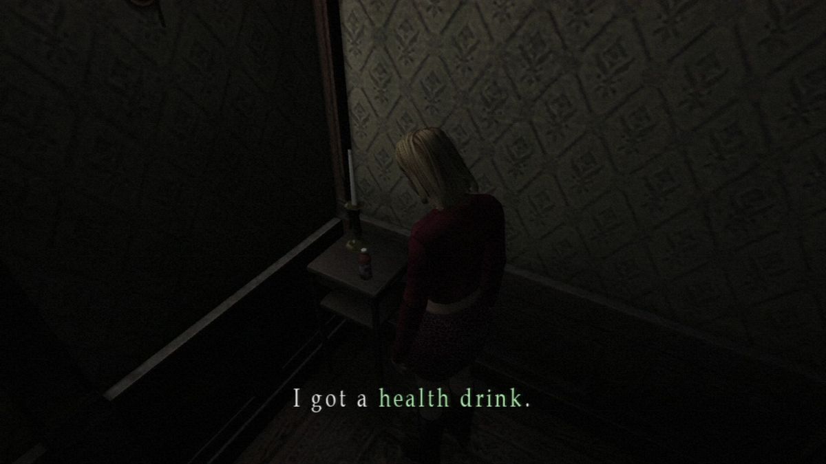 Silent Hill: HD Collection (PlayStation 3) screenshot: Silent Hill 2 sub-scenario - Oh goody, a health drink.