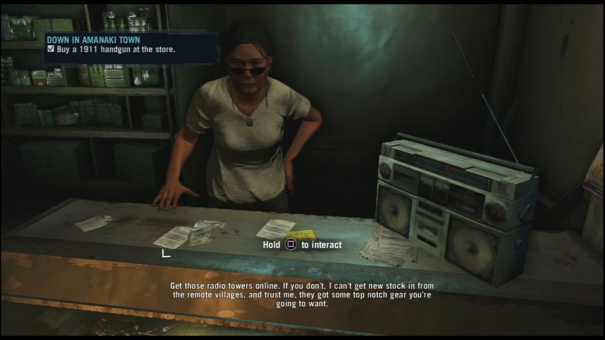 Far Cry 3 (PlayStation 3) screenshot: Buying some guns.