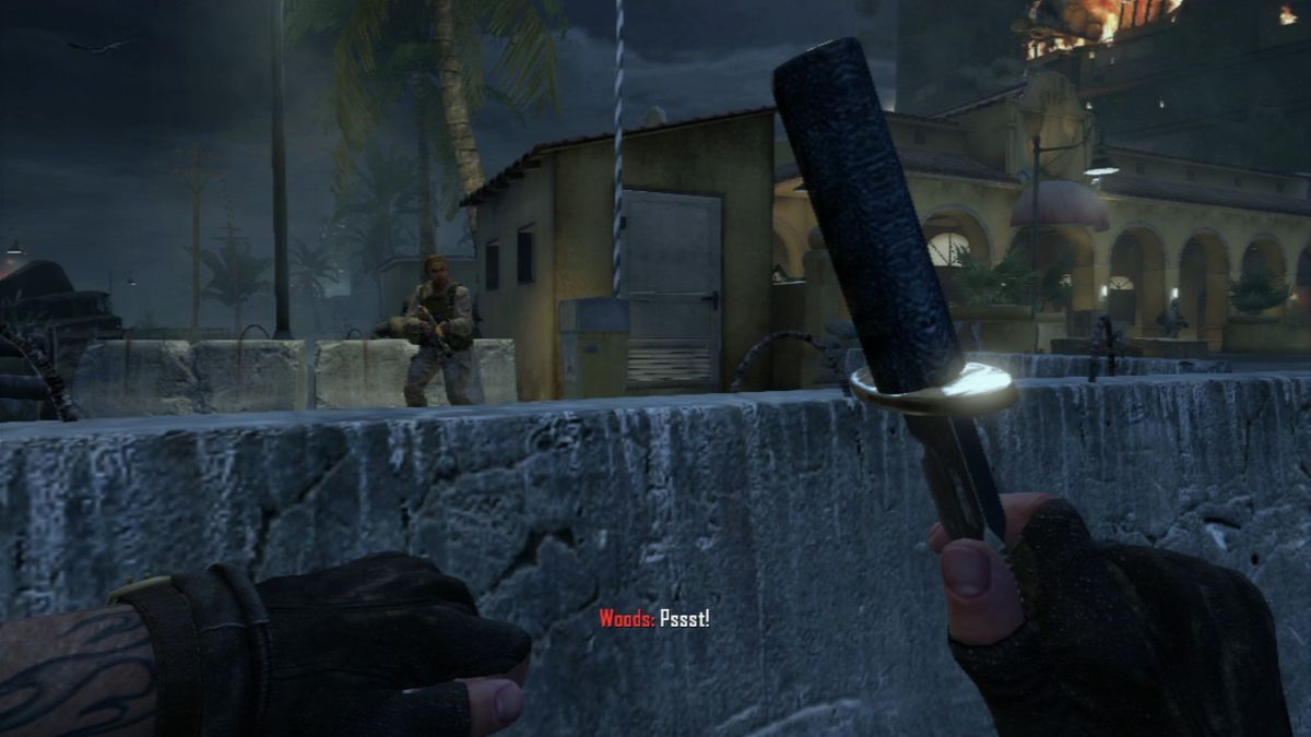 Call of Duty: Black Ops II (PlayStation 3) screenshot: Silent kill.