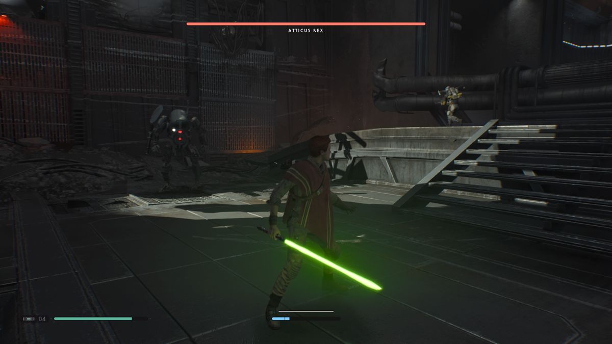 Star Wars: Jedi - Fallen Order (PlayStation 4) screenshot: Bounty hunter battle