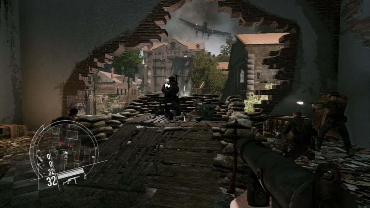 Enemy Front (PlayStation 3) screenshot: The Germans are attacking our positions.