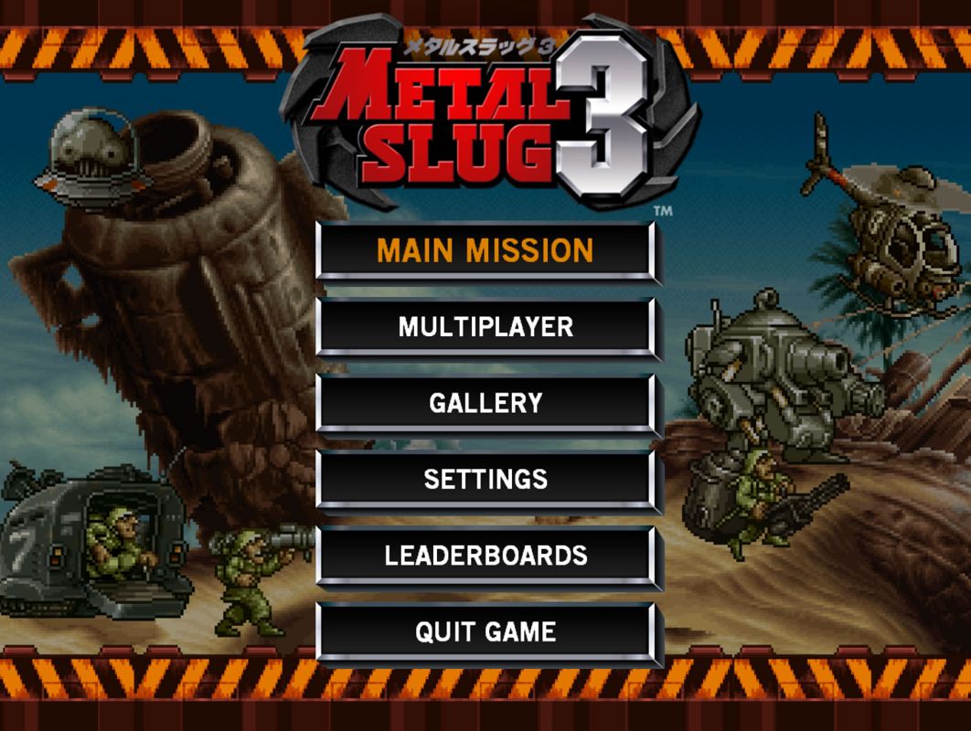 Metal Slug 3 (Windows) screenshot: Main menu
