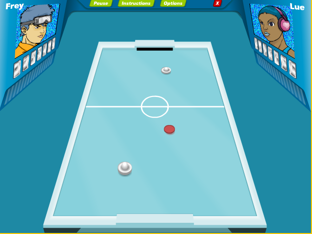 Electro Air Hockey: Under the Mallet (Windows) screenshot: Tournament mode: sixth battle