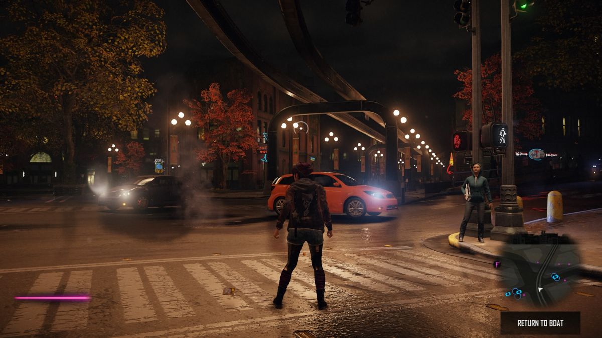 inFAMOUS: First Light (PlayStation 4) screenshot: At a pedestrian crossing