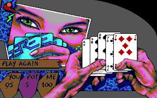 Teenage Queen (DOS) screenshot: Playing poker