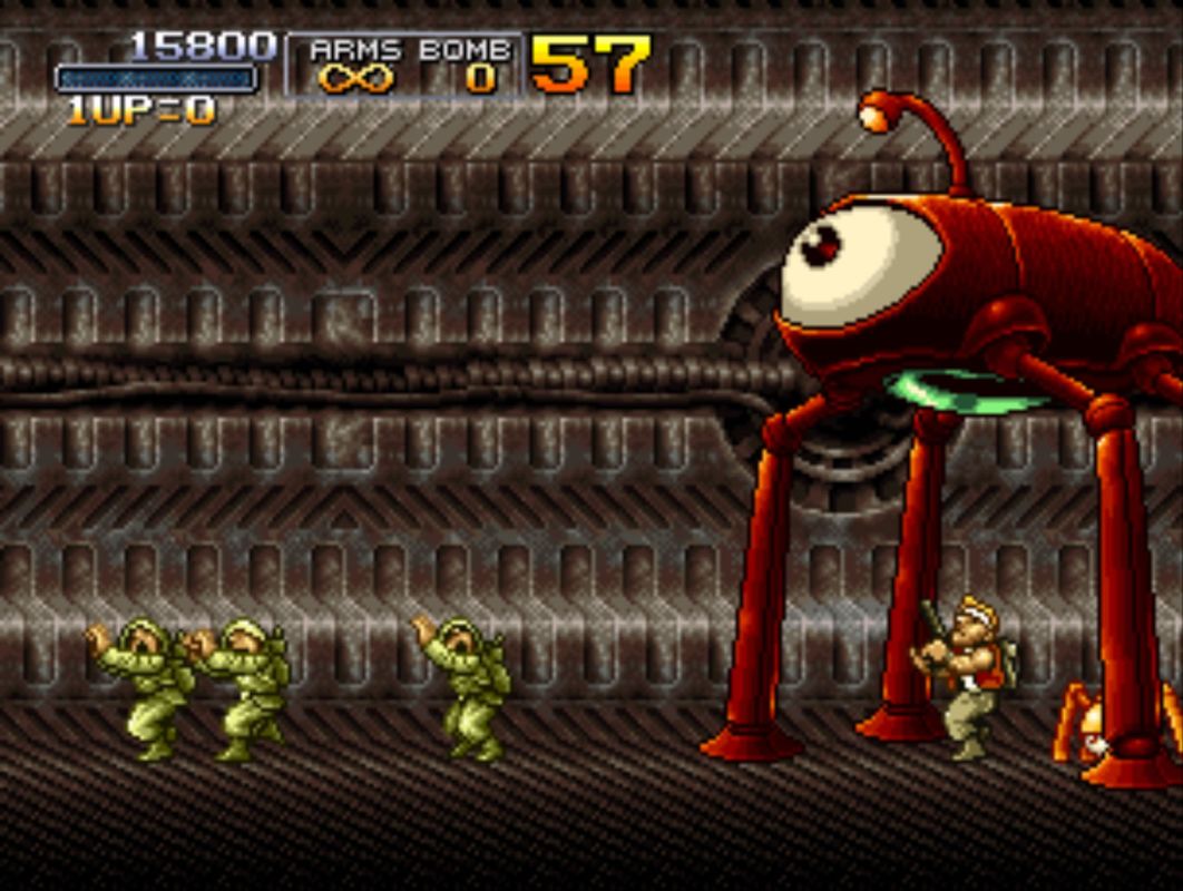 Metal Slug 3 (Windows) screenshot: These large enemies take a lot of damage.