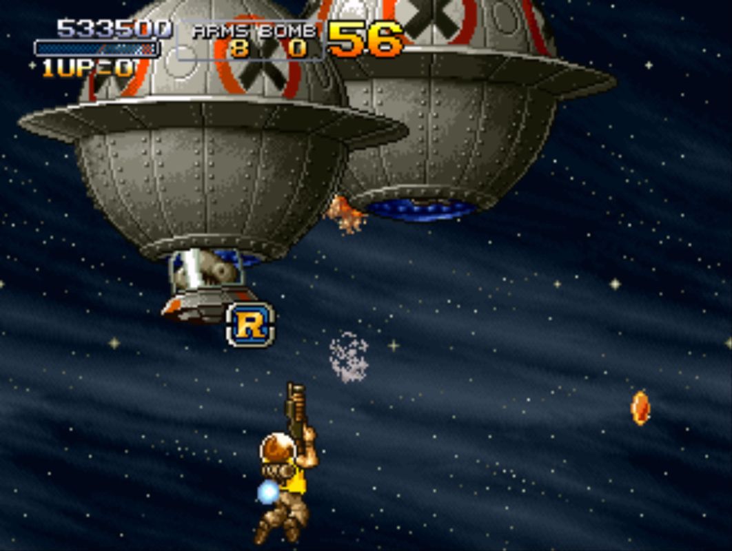 Metal Slug 3 (Windows) screenshot: The next section is set in space.