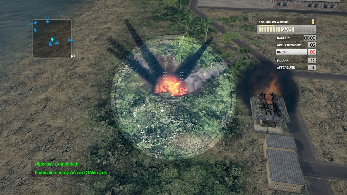 Air Conflicts: Vietnam - Ultimate Edition (PlayStation 4) screenshot: AA armoured vehicle destroyed.