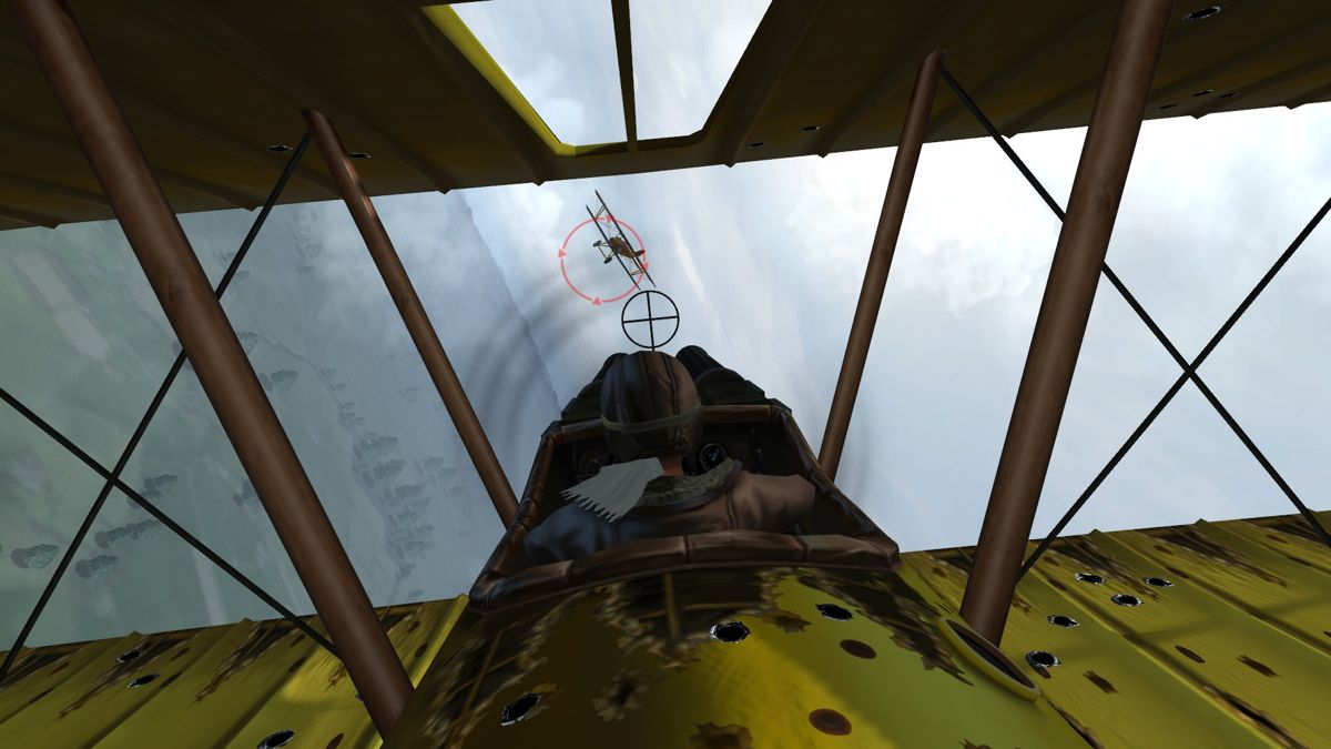 Wings!: Remastered Edition (Windows) screenshot: Tailing the doppledecker Albatross fighter plane.