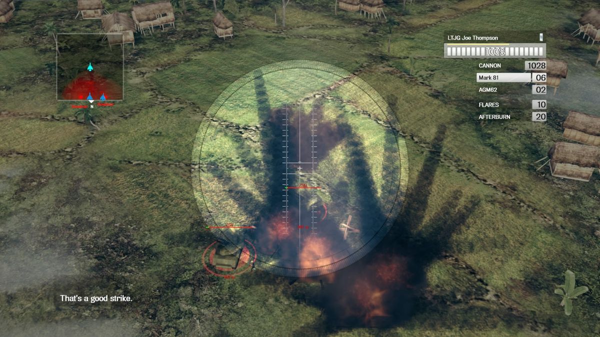 Air Conflicts: Vietnam - Ultimate Edition (PlayStation 4) screenshot: Enemy target destroyed.