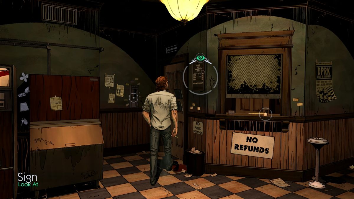 The Wolf Among Us (PlayStation 4) screenshot: Episode 2: Looking at signs