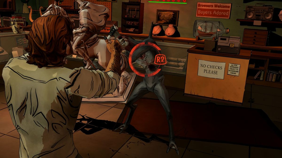 The Wolf Among Us (PlayStation 4) screenshot: Episode 4 - Is this statue also for sale...