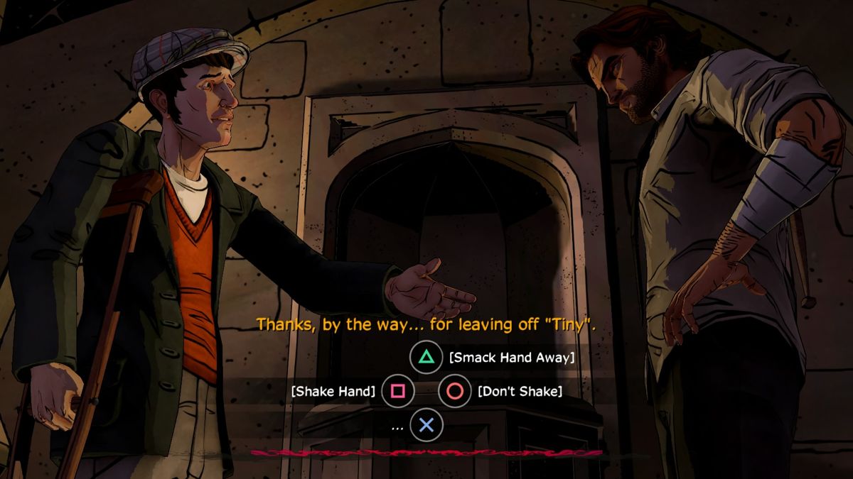 The Wolf Among Us (PlayStation 4) screenshot: Episode 4 - Sheriff Bigby is generally polite guy.