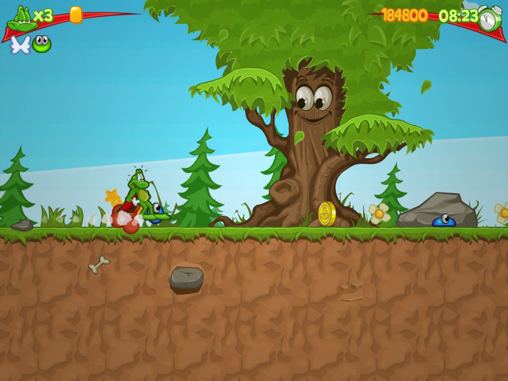 Superfrog HD (Windows) screenshot: Happy tree