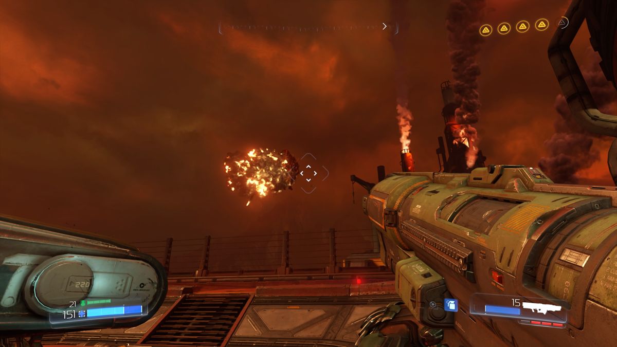 Doom (PlayStation 4) screenshot: These flying demons still look like giant floating tomatoes