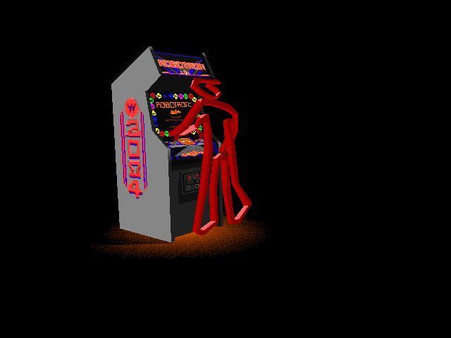 Robotron X (Windows) screenshot: After the logos and the licensing screen comes a short animation sequence that pays tribute to the game's arcade roots Demo version