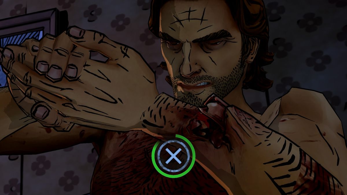 The Wolf Among Us (PlayStation 4) screenshot: Episode 4 - Fixing your own hand must be painful.