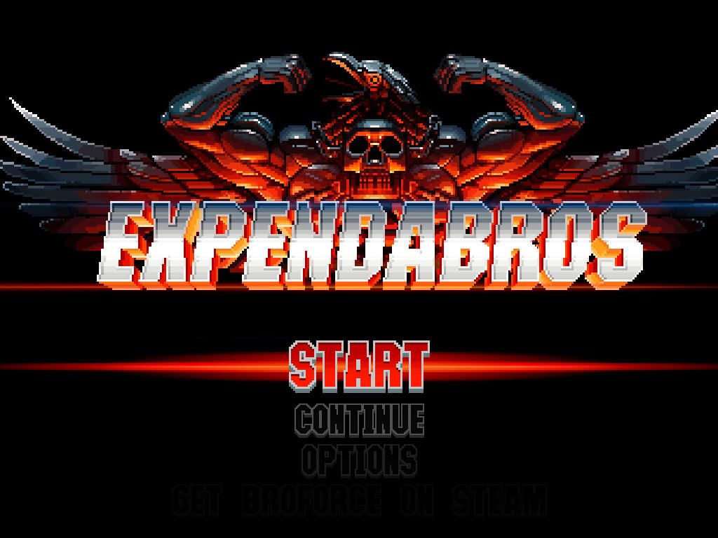 The Expendabros (Windows) screenshot: Title screen