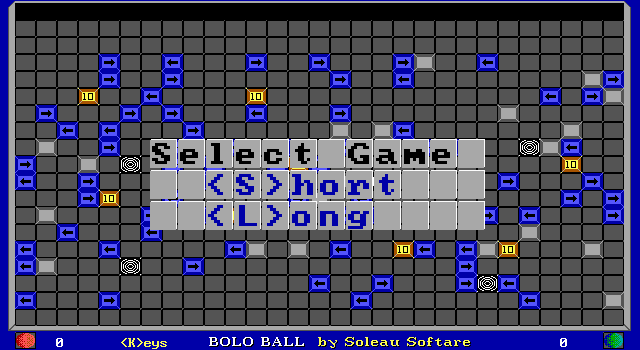 Bolo Ball (DOS) screenshot: Game Start