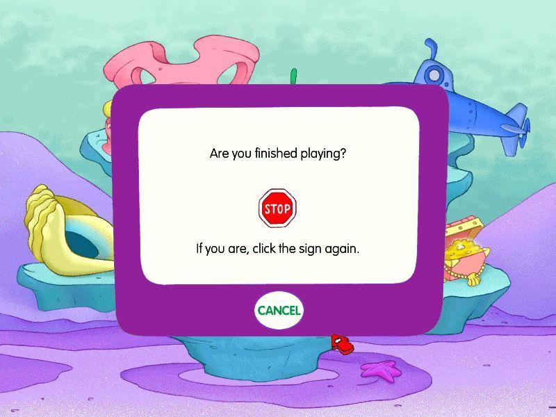 Barney Under the Sea (Windows) screenshot: The game's exit screen