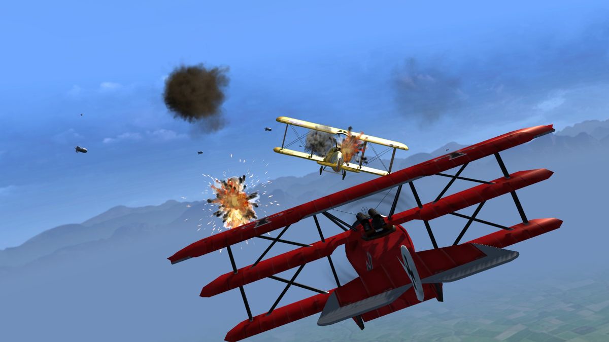 Wings!: Remastered Edition (Windows) screenshot: Enemy dreidecker on the scene.