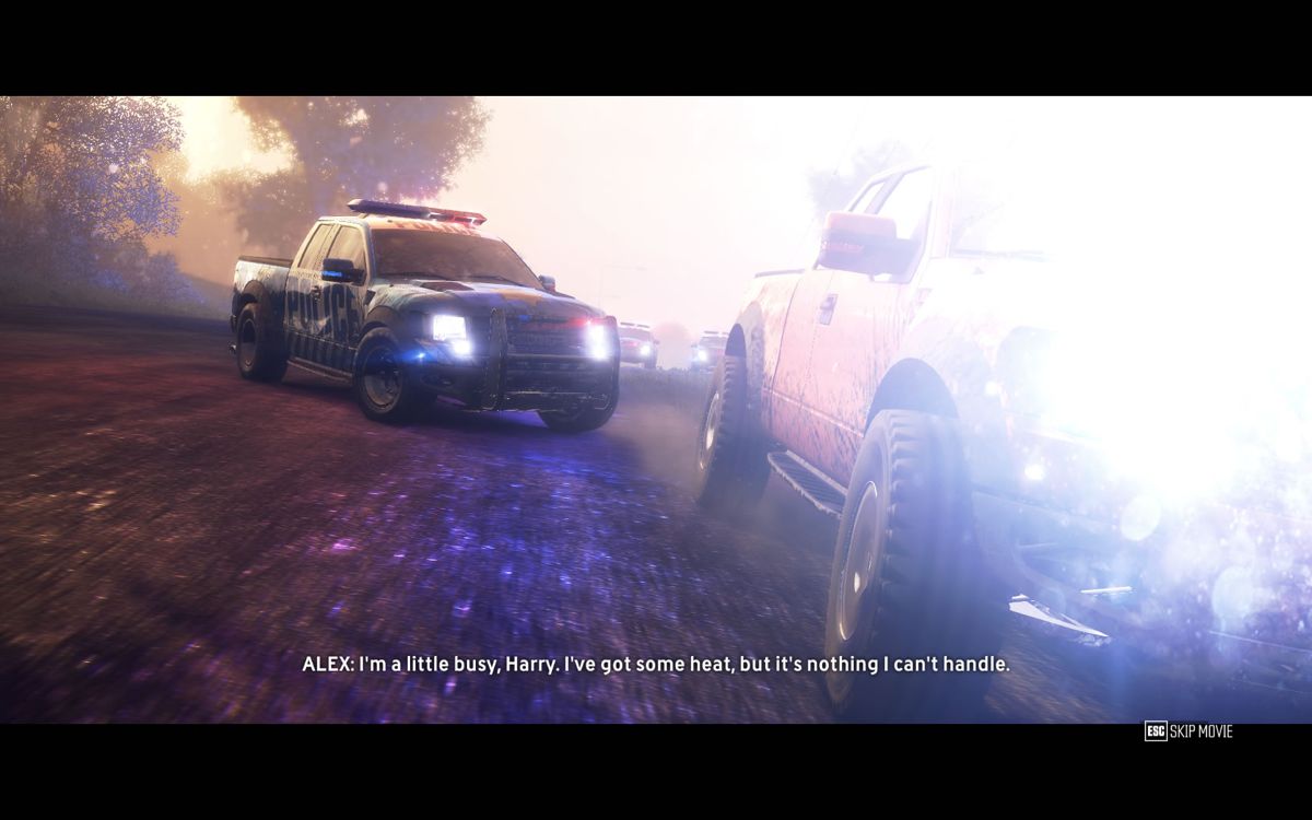 The Crew (Windows) screenshot: A police chase in the introduction sequence