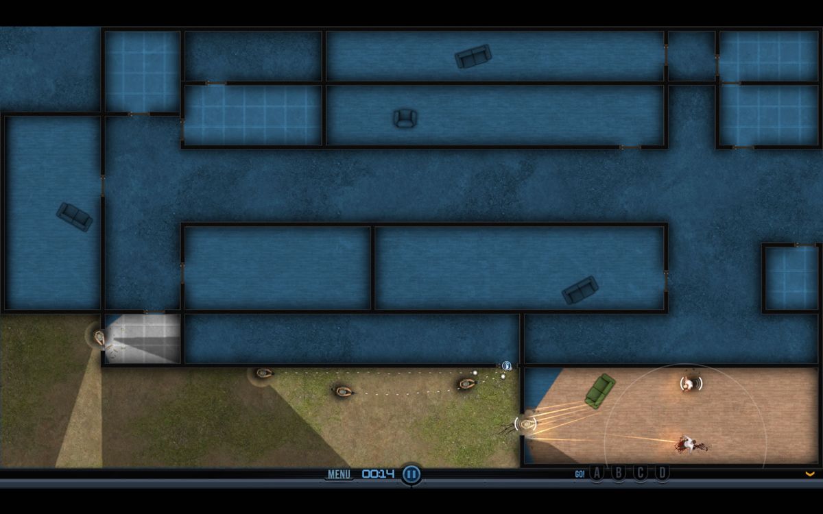 Door Kickers (Windows) screenshot: Playing a large, custom map.