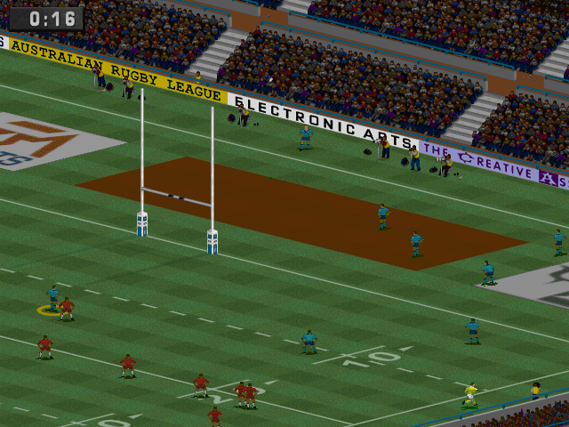 International Rugby League (DOS) screenshot: A penalty shot...