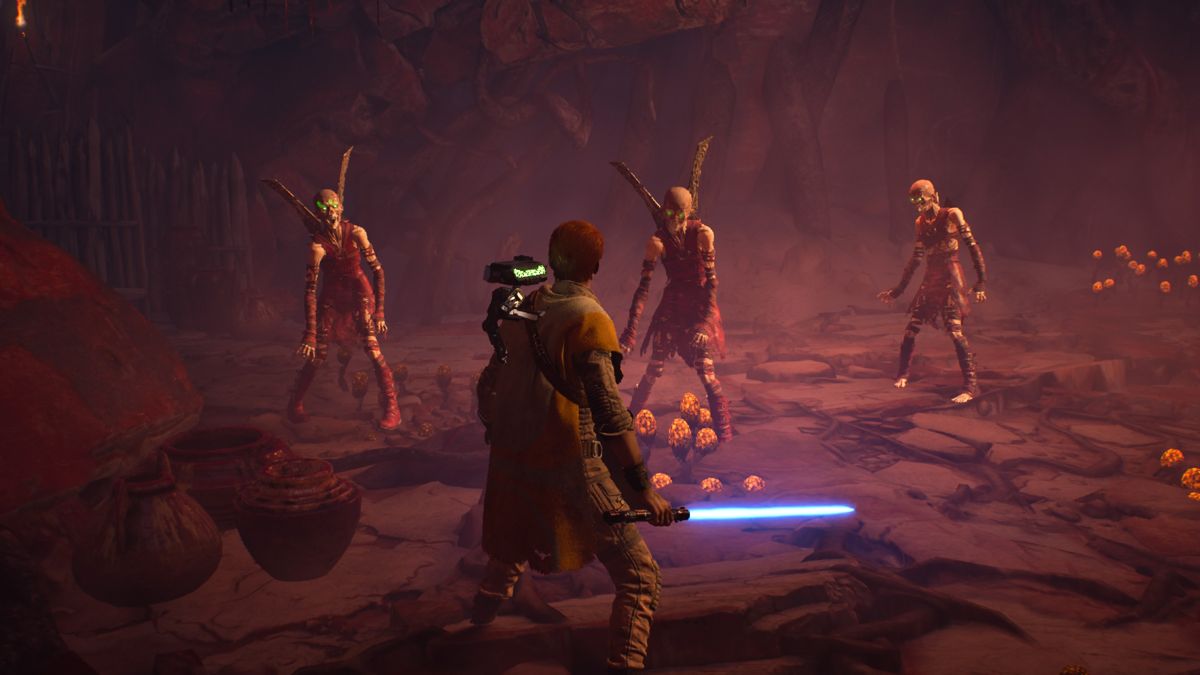 Star Wars: Jedi - Fallen Order (PlayStation 4) screenshot: Fighting Undead Nightsisters