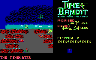 Time Bandit (DOS) screenshot: Choose your destination on the world map. (EGA)