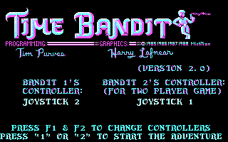 Time Bandit (DOS) screenshot: The title screen. (CGA)