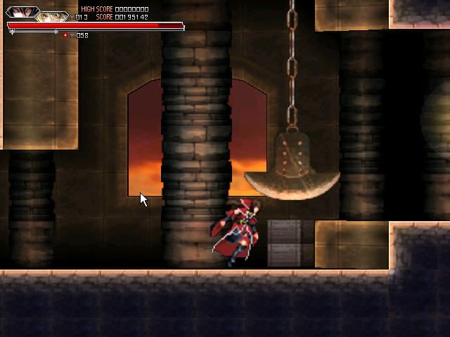 Koumajou Densetsu: Scarlet Symphony (Windows) screenshot: An axe attached to a chain