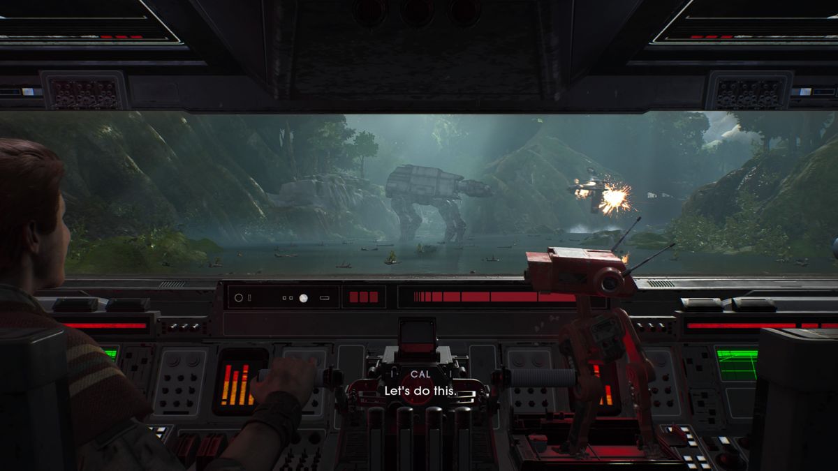 Star Wars: Jedi - Fallen Order (PlayStation 4) screenshot: Controlling an AT-AT