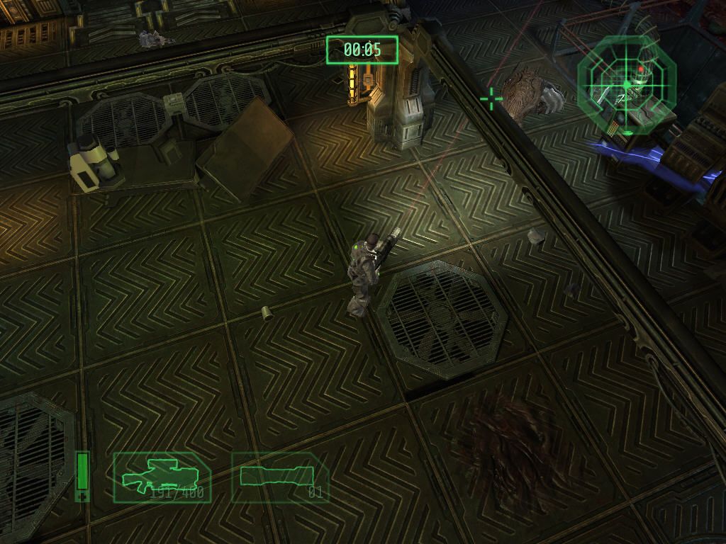 Alien Breed 2: Assault (Windows) screenshot: First enemy to kill