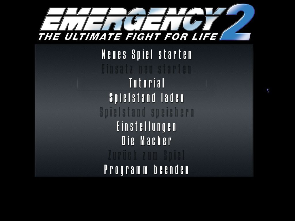 Emergency 2: The Ultimate Fight for Life (Windows) screenshot: Main Menu