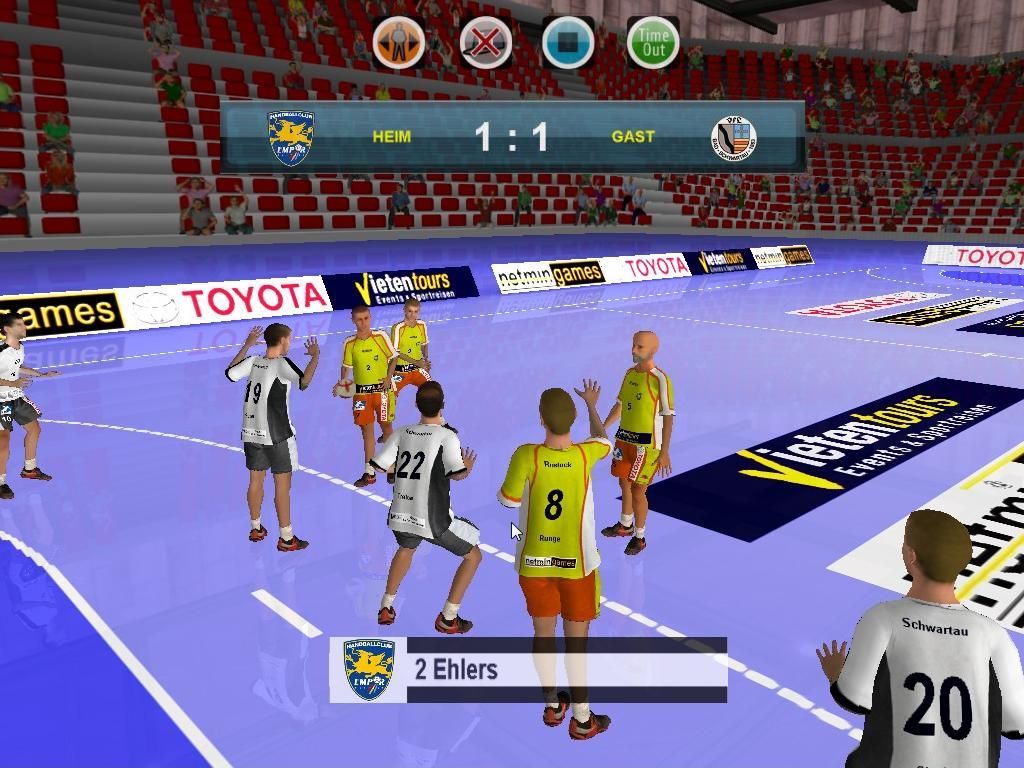 Handball Manager 2010 (Windows) screenshot: match simulation