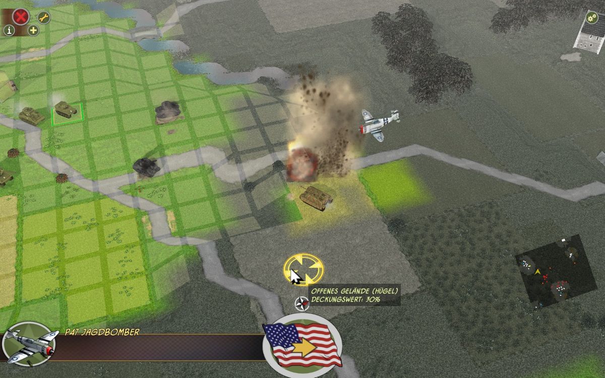 Battle Academy: Fortress Metz (Windows) screenshot: airstrike