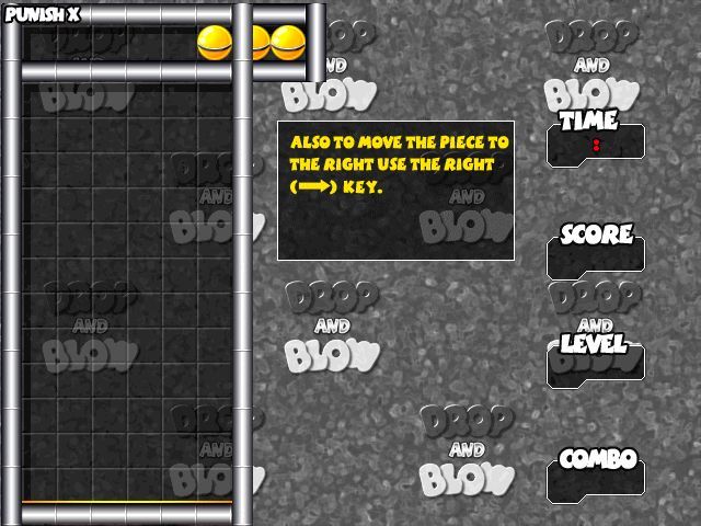 Drop and Blow (Windows) screenshot: One of the screens from the game's tutorials. These show quite a few examples of tile matching and have tips on strategy too