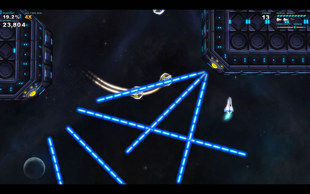 Rhythm Destruction (Windows) screenshot: Dodging lasers.