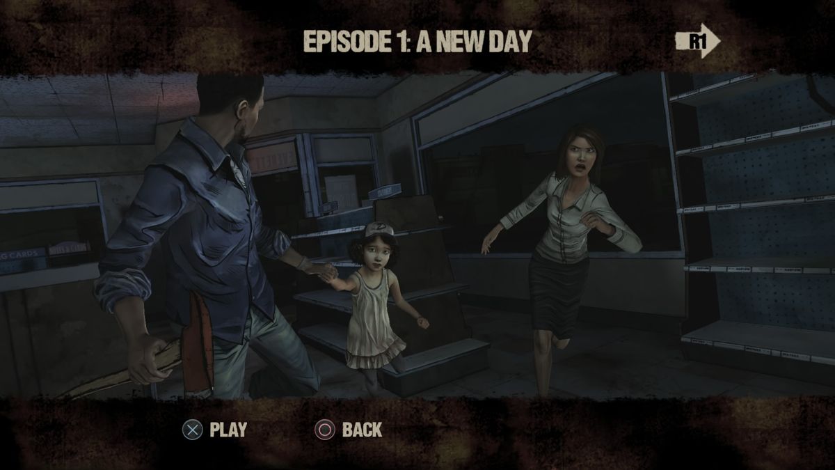 The Walking Dead: The Complete First Season Plus 400 Days (PlayStation 4) screenshot: Episode 1 - Select screen