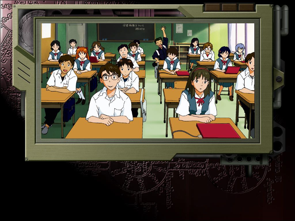 Neon Genesis Evangelion: Kōtetsu no Girlfriend (Windows) screenshot: Classroom