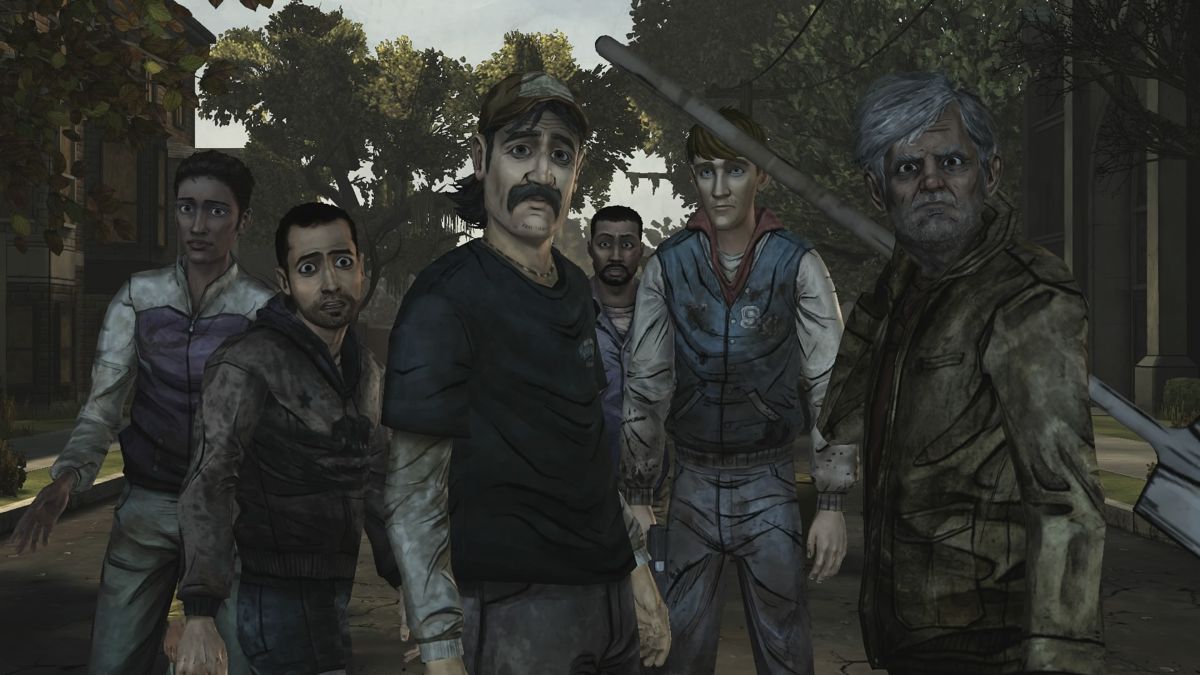 The Walking Dead: The Complete First Season Plus 400 Days (PlayStation 4) screenshot: Episode 4 - A church bell attracted every zombie in town