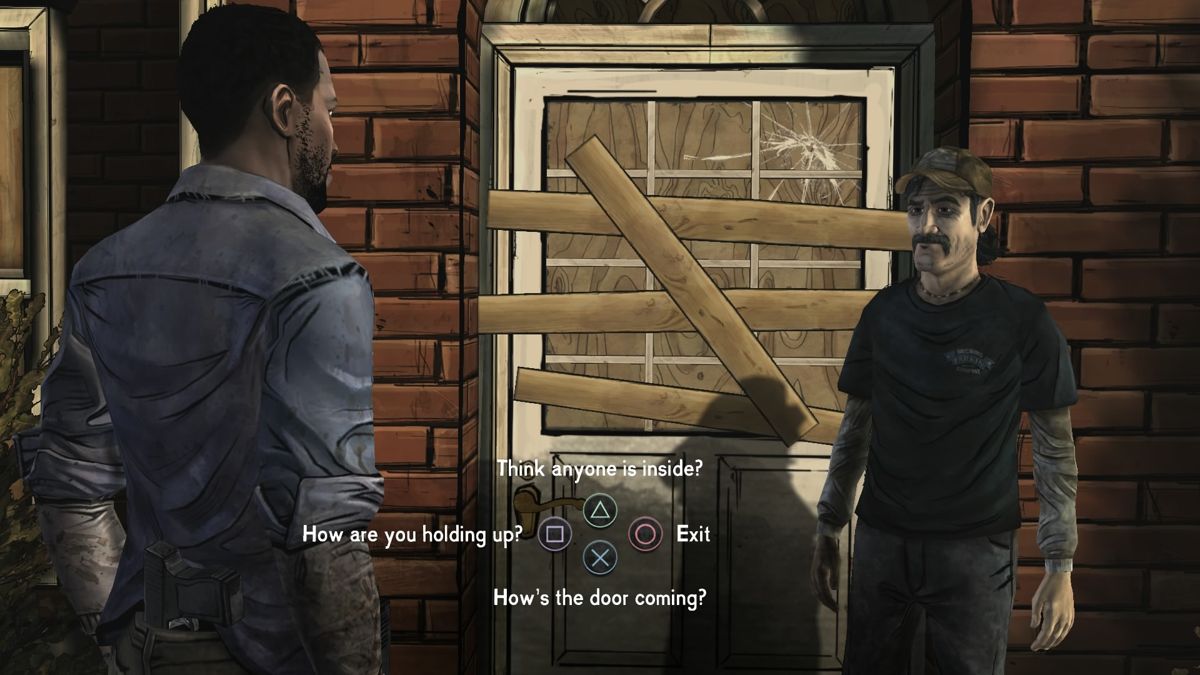 The Walking Dead: The Complete First Season Plus 400 Days (PlayStation 4) screenshot: Episode 4 - Looking for a way in