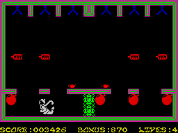 Bomber Bob In Pentagon Capers (ZX Spectrum) screenshot: Luckily there are no spheres or robots